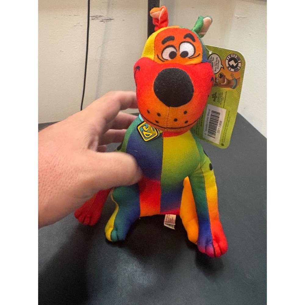Scooby-Doo Rainbow Color Block Plush 8 Inch Stuffed Animal Toy NWT